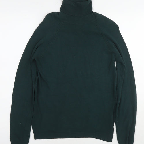 Paul Costelloe Womens Green Roll Neck Viscose Pullover Jumper Size M