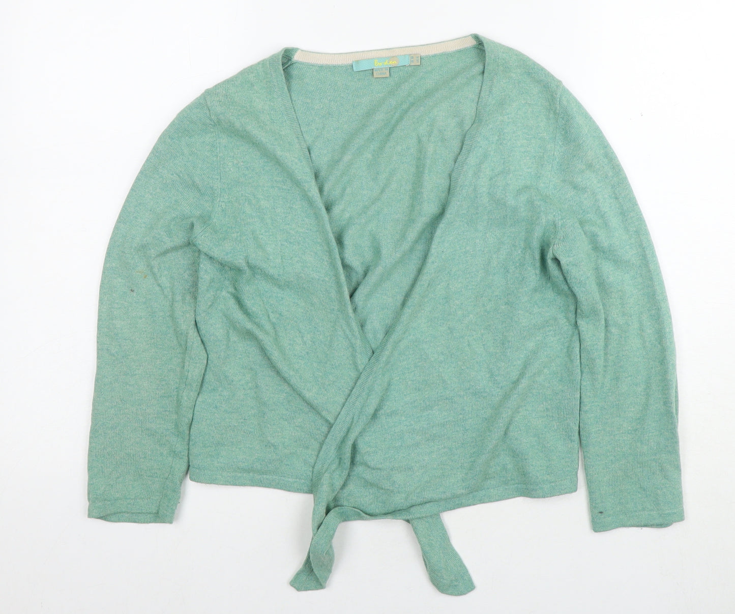 Boden Womens Green V-Neck Cotton Cape Jumper Size 10