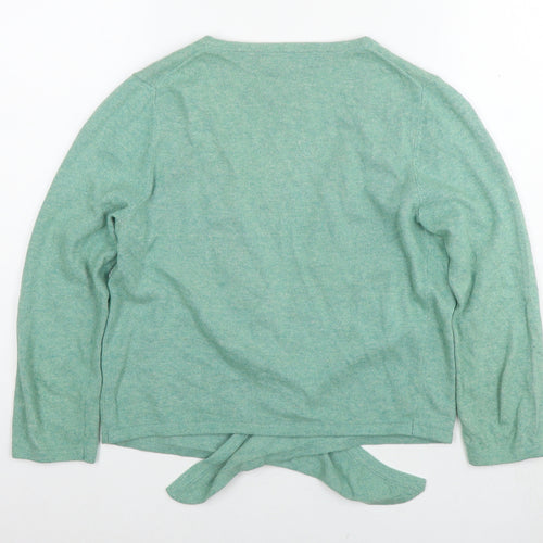 Boden Womens Green V-Neck Cotton Cape Jumper Size 10