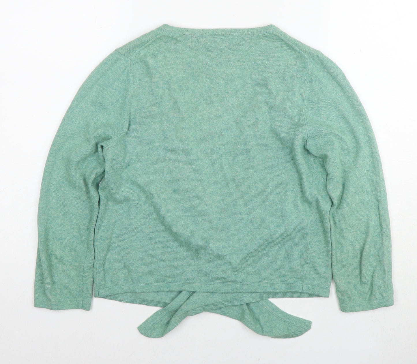 Boden Womens Green V-Neck Cotton Cape Jumper Size 10