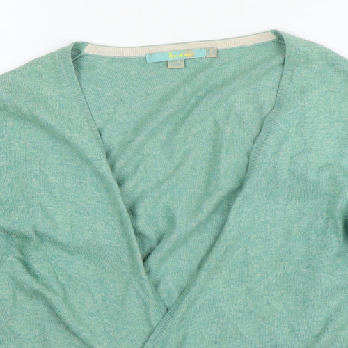 Boden Womens Green V-Neck Cotton Cape Jumper Size 10