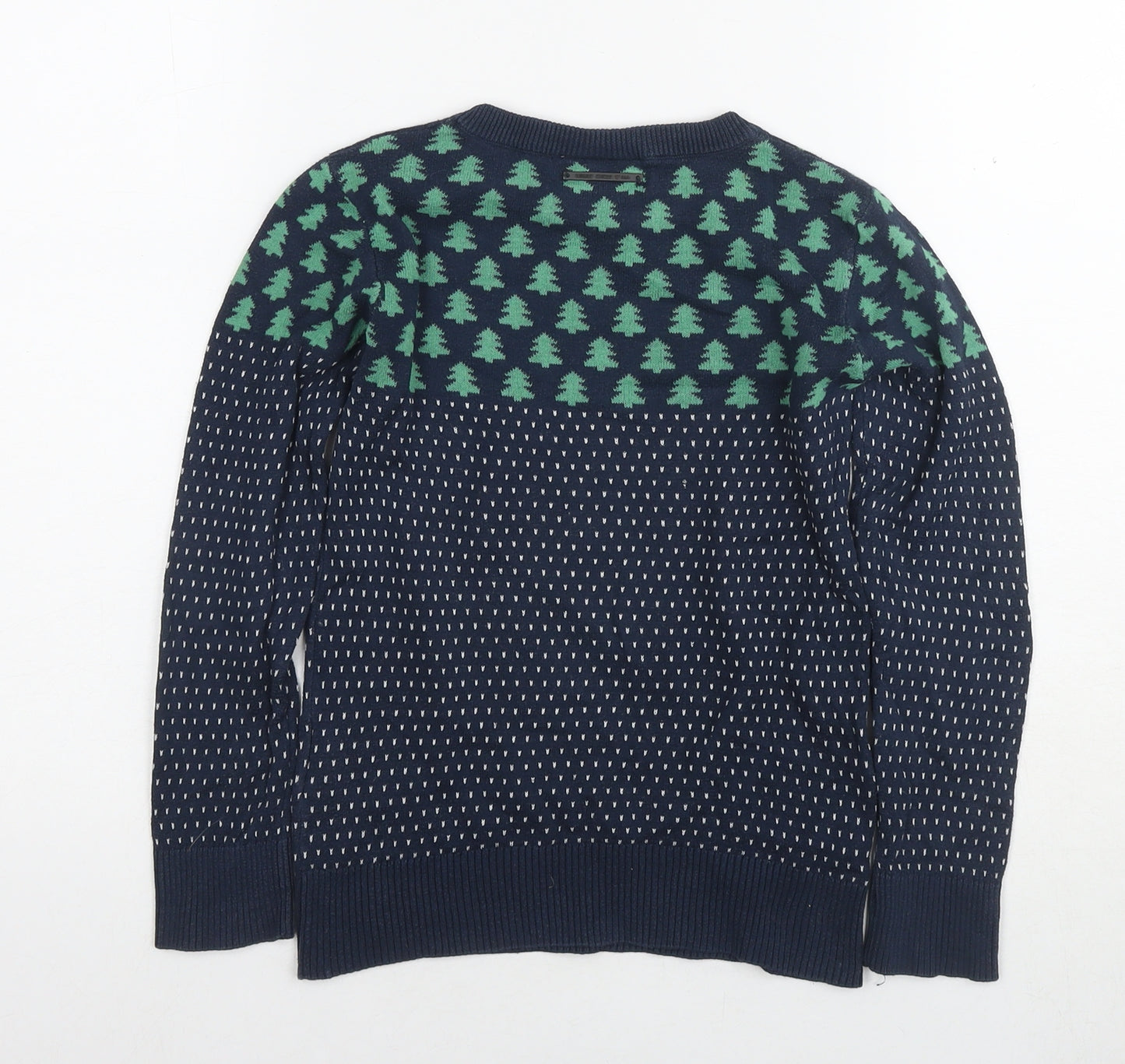 IBC Girls Blue Round Neck Cotton Pullover Jumper Size 7-8 Years Pullover - Christmas Jumper