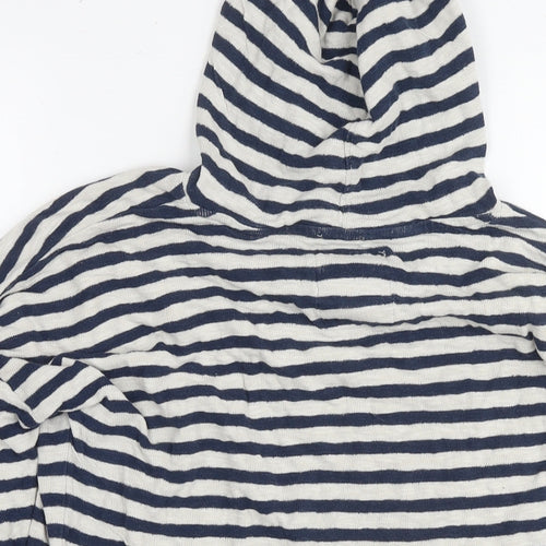 Superdry Womens Blue Striped Cotton Pullover Hoodie Size M Pullover