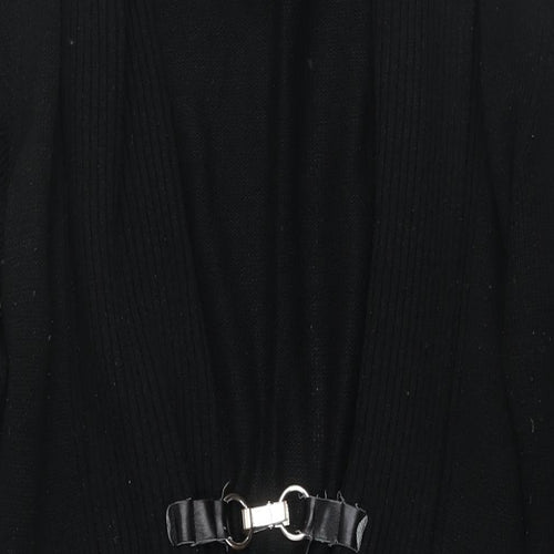 Joe Browns Womens Black V-Neck Geometric Acrylic Cape Jumper Size 14
