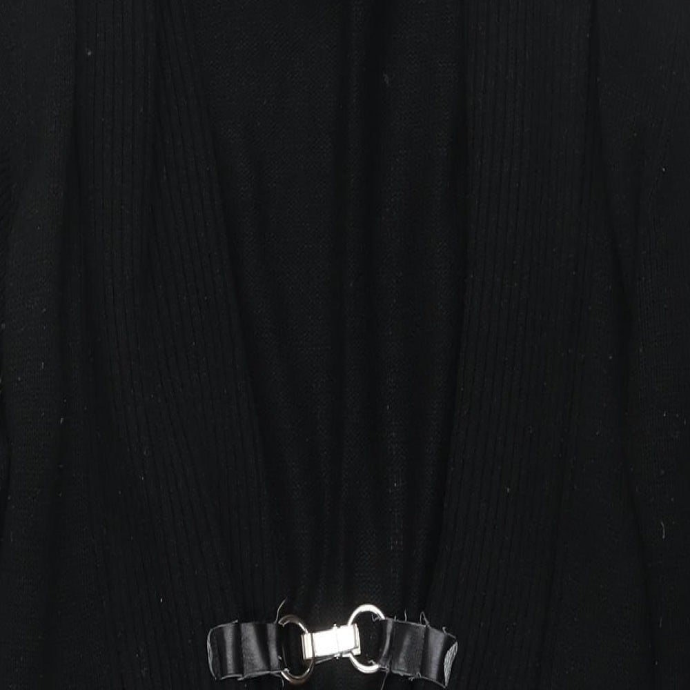 Joe Browns Womens Black V-Neck Geometric Acrylic Cape Jumper Size 14