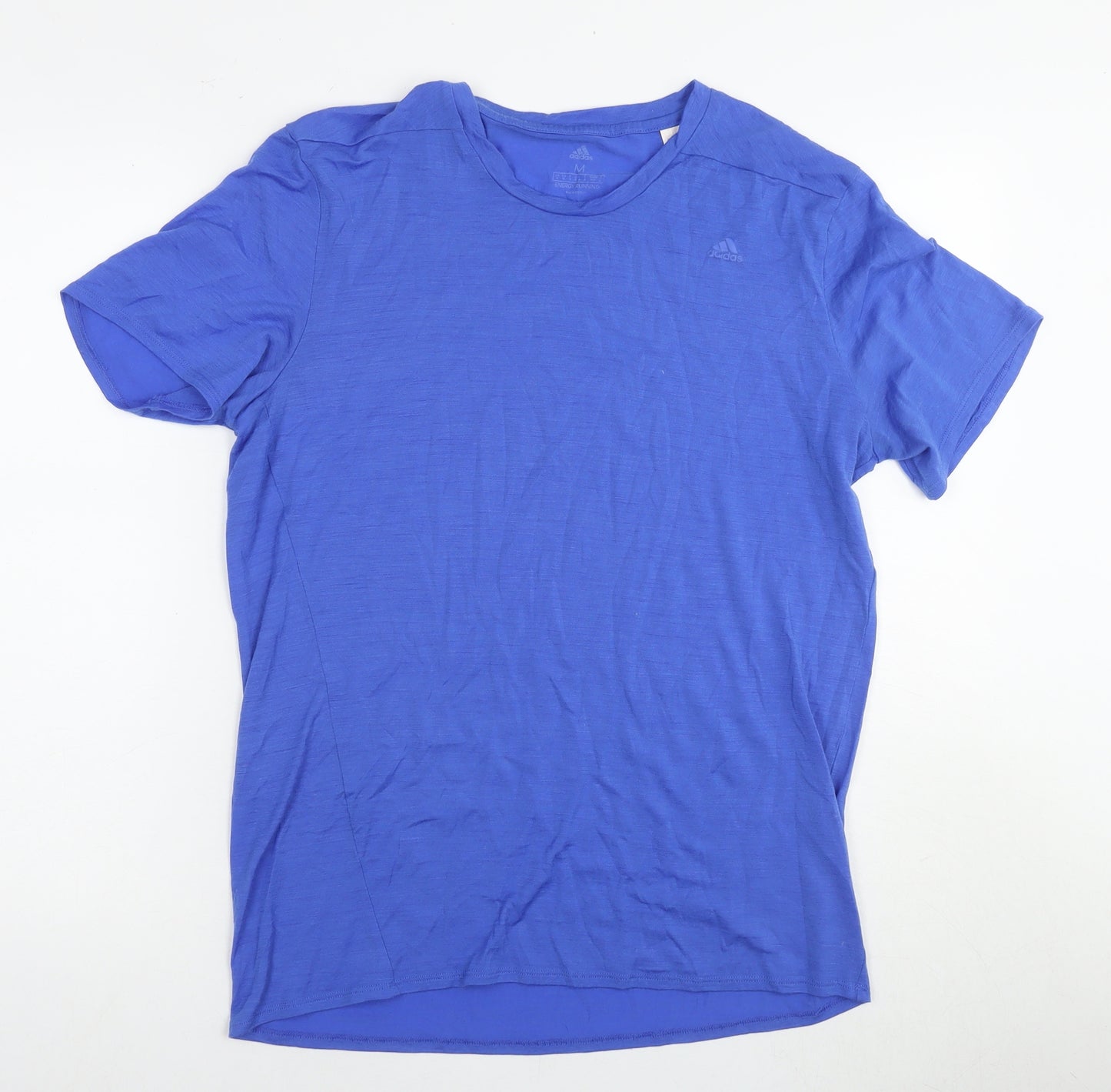 adidas Mens Blue Cotton T-Shirt Size M Round Neck