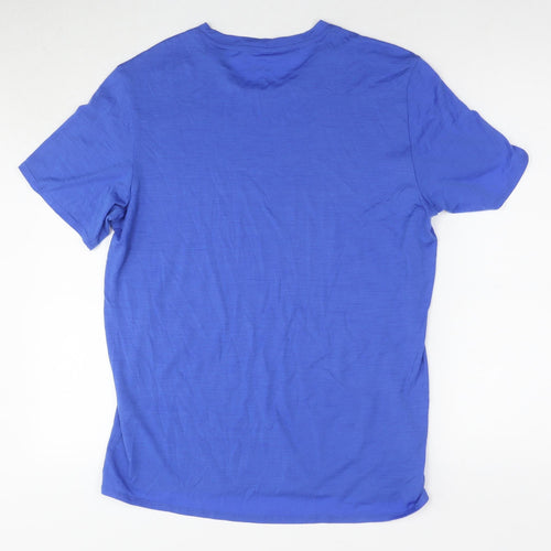 adidas Mens Blue Cotton T-Shirt Size M Round Neck