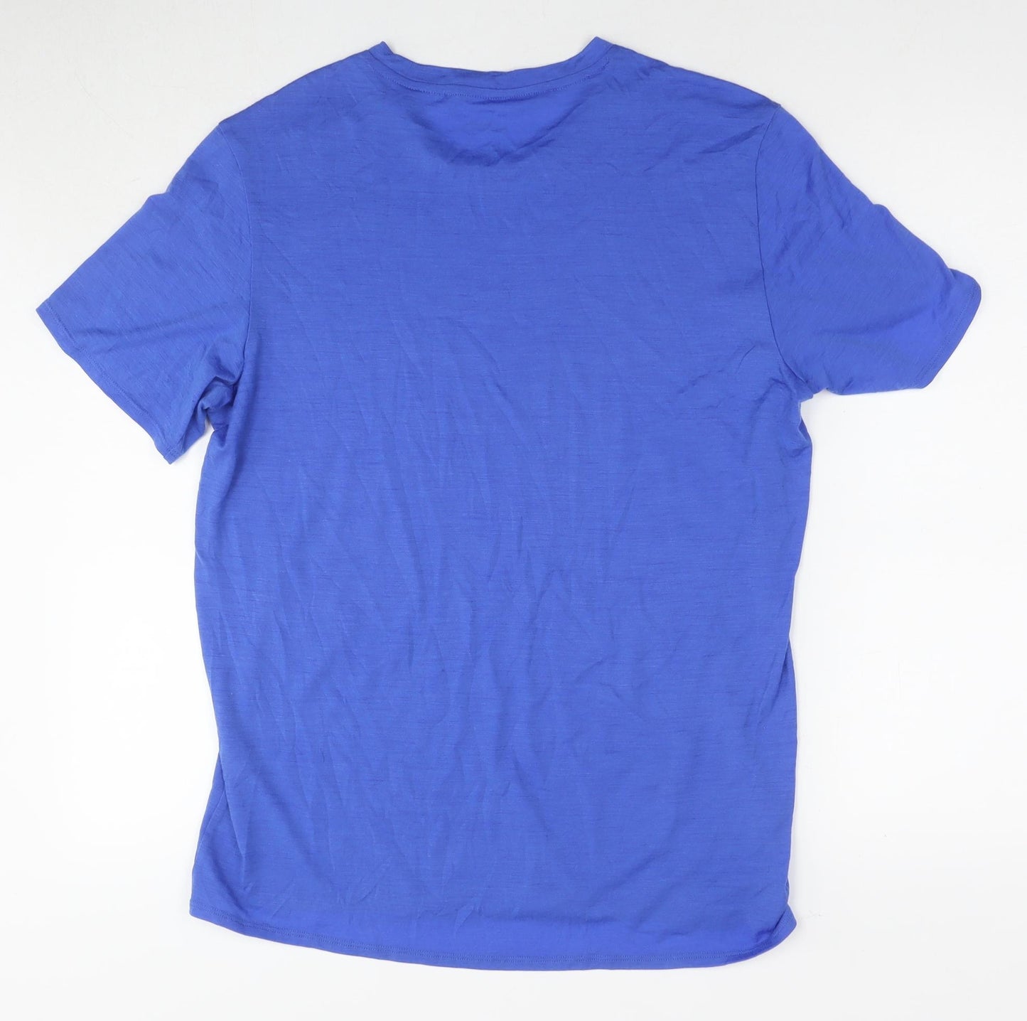 adidas Mens Blue Cotton T-Shirt Size M Round Neck