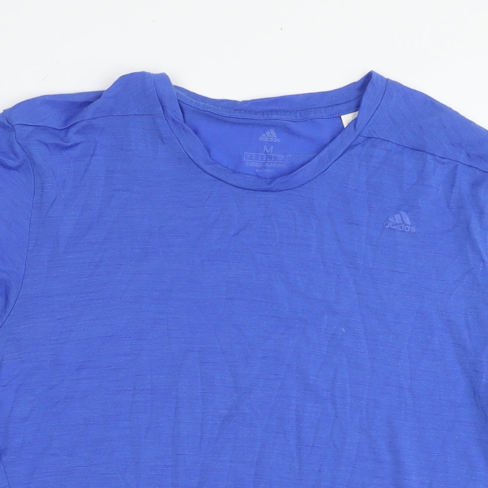 adidas Mens Blue Cotton T-Shirt Size M Round Neck