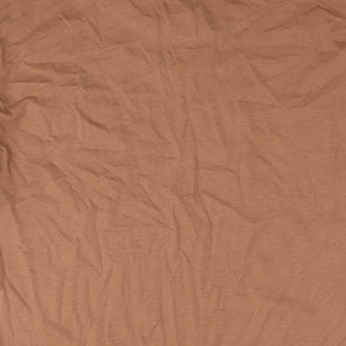 Garment Makers Mens Brown Cotton T-Shirt Size XL Round Neck - Happy Planet