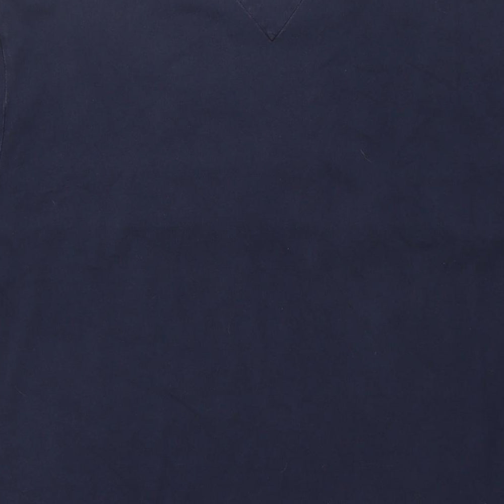 Tommy Hilfiger Mens Blue Cotton T-Shirt Size L Round Neck - Logo
