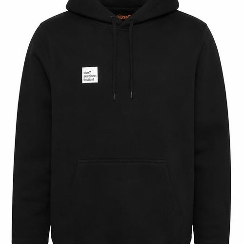 Size? Mens Black Cotton Pullover Hoodie Size M - Logo Festival