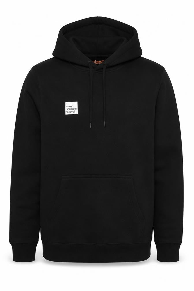 Size? Mens Black Cotton Pullover Hoodie Size M - Logo Festival