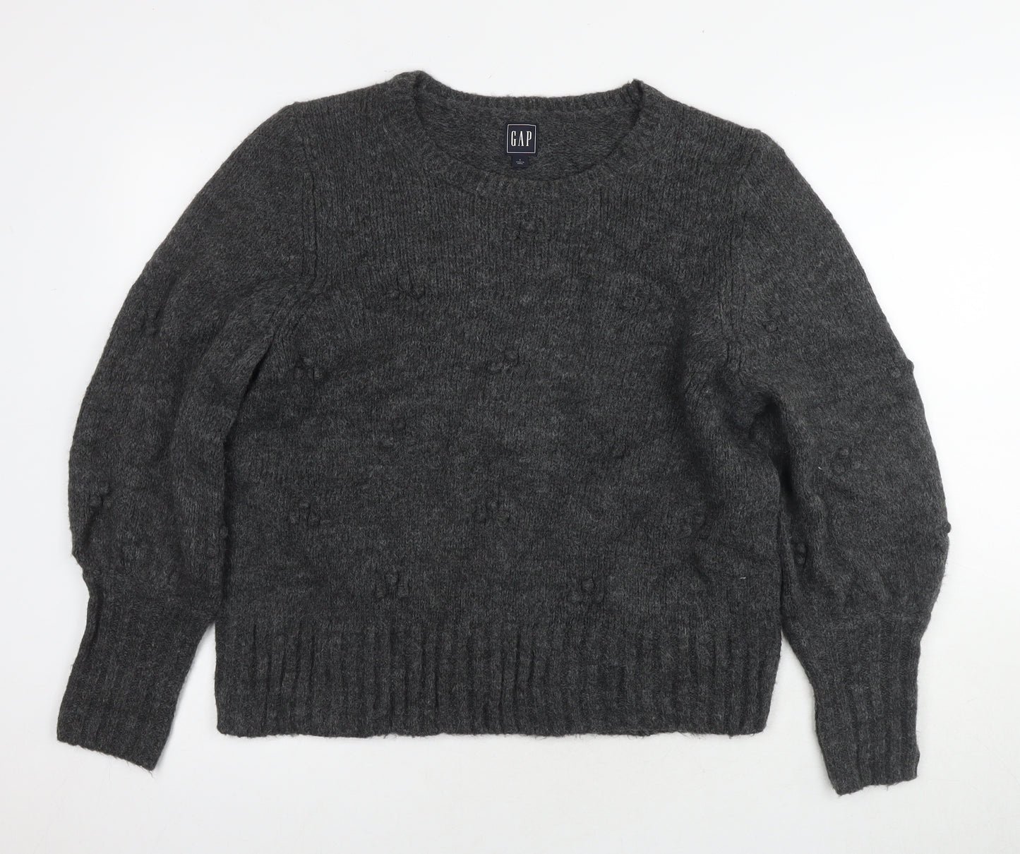 Gap Womens Grey Round Neck Acrylic Pullover Jumper Size L