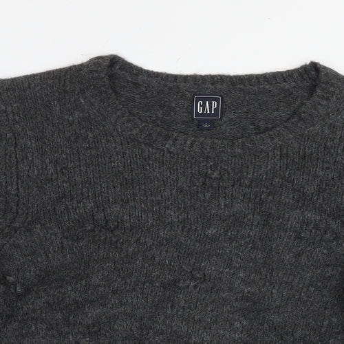 Gap Womens Grey Round Neck Acrylic Pullover Jumper Size L