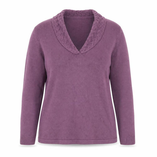Charmance Womens Purple Round Neck Acrylic Pullover Jumper Size 18 - Size 18-20