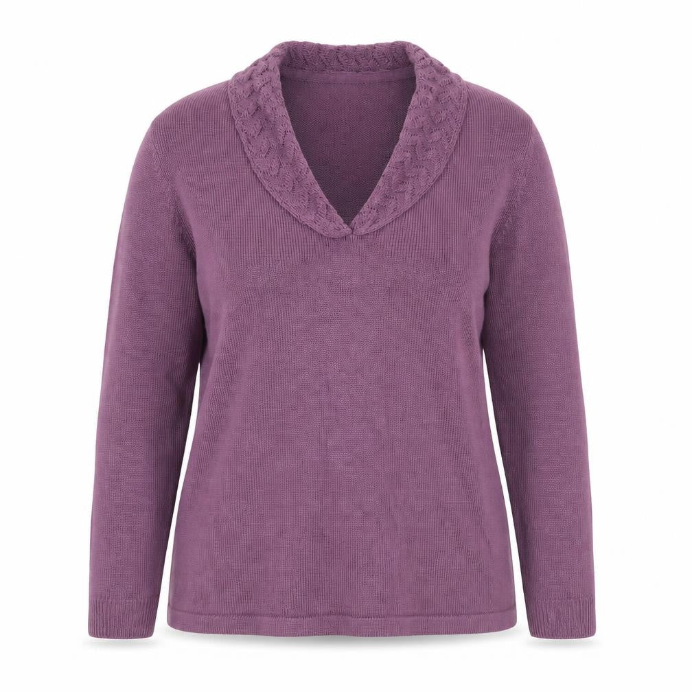 Charmance Womens Purple Round Neck Acrylic Pullover Jumper Size 18 - Size 18-20