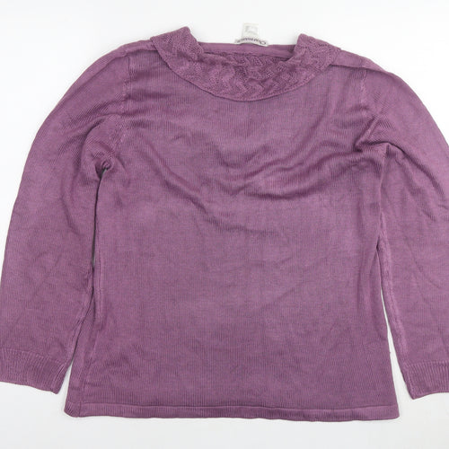 Charmance Womens Purple Round Neck Acrylic Pullover Jumper Size 18 - Size 18-20