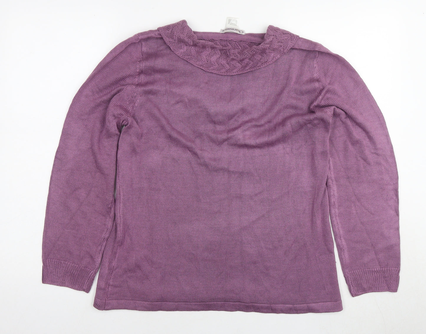 Charmance Womens Purple Round Neck Acrylic Pullover Jumper Size 18 - Size 18-20