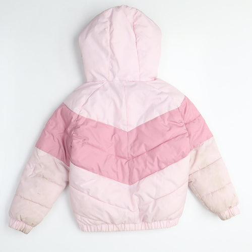 Nike Girls Pink Puffer Jacket Hooded Size M