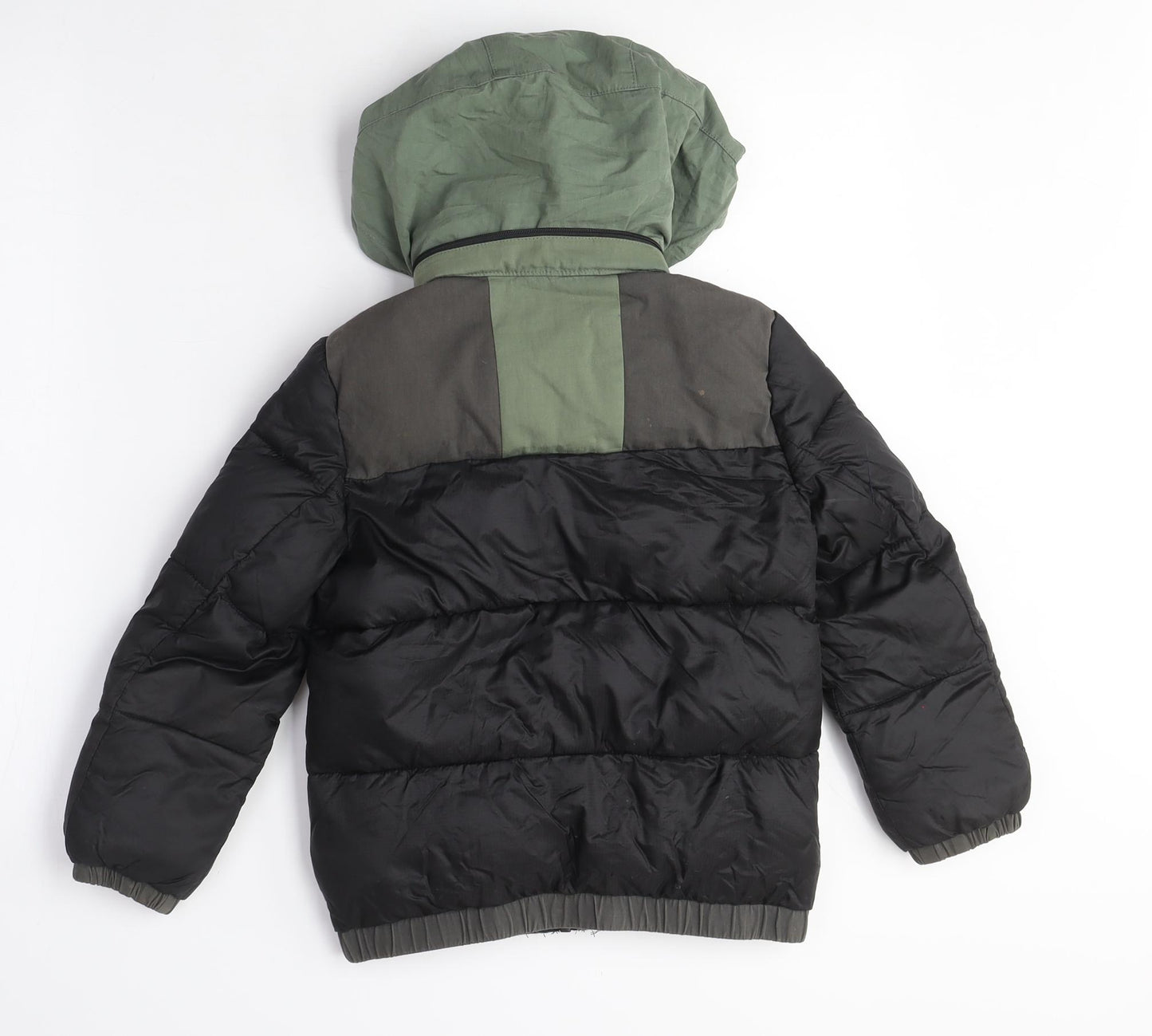 Diesel Boys Black Green Puffer Jacket, 8 Years, Hooded, Winter