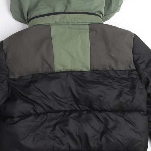 Diesel Boys Black Green Puffer Jacket, 8 Years, Hooded, Winter