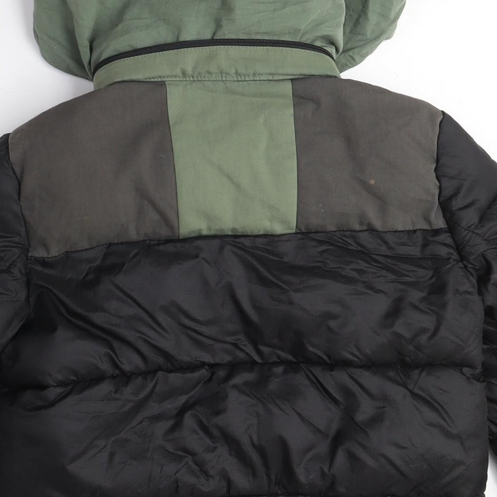 Diesel Boys Black Green Puffer Jacket, 8 Years, Hooded, Winter