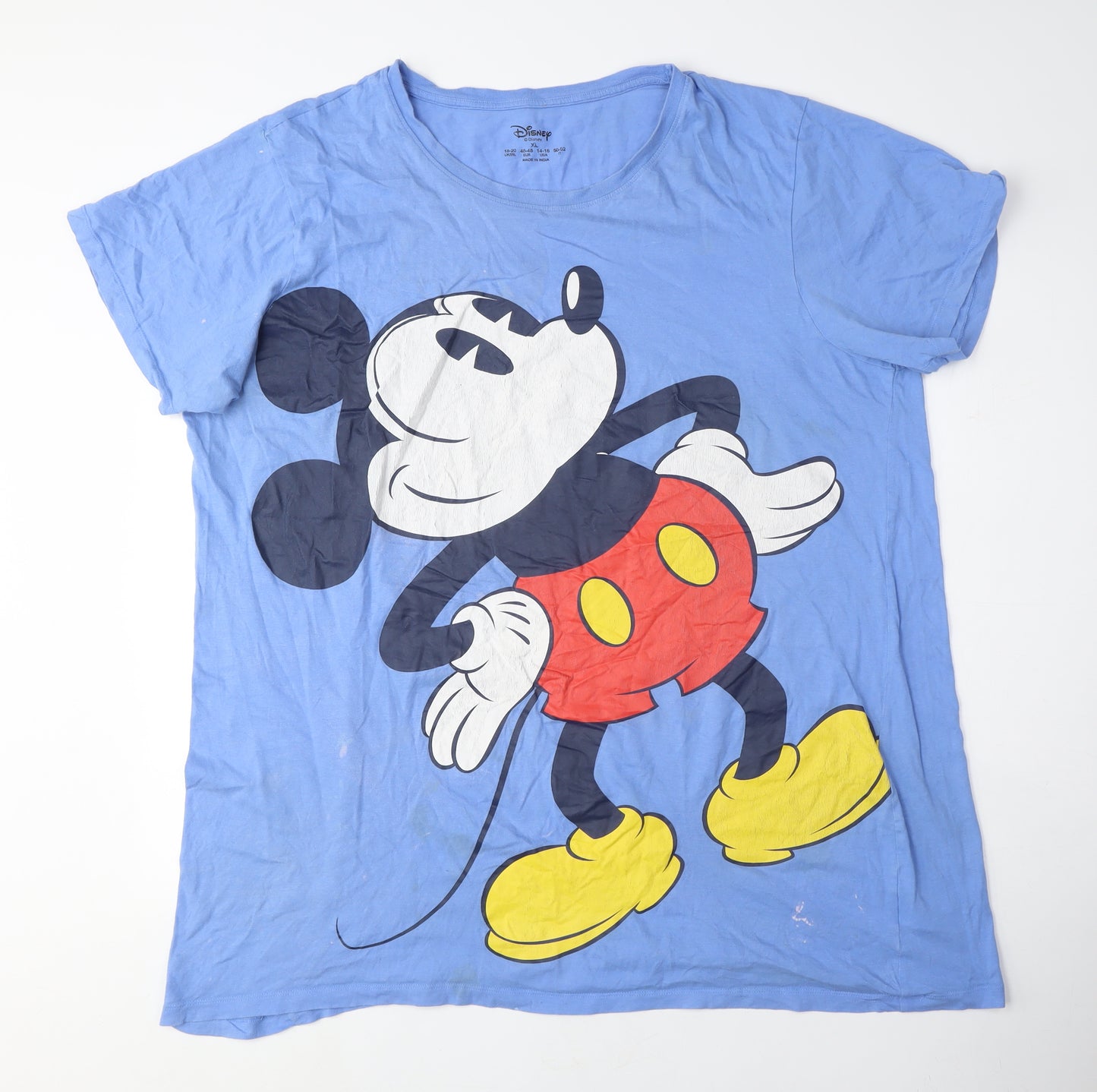 Disney Women's Blue Mickey T-Shirt XL Casual Fun