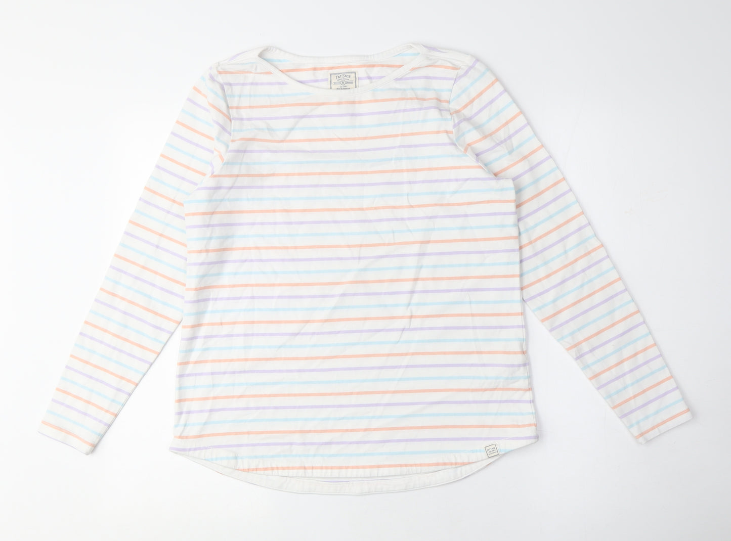 Fat Face Women's Striped T-Shirt Long Sleeve Size 12