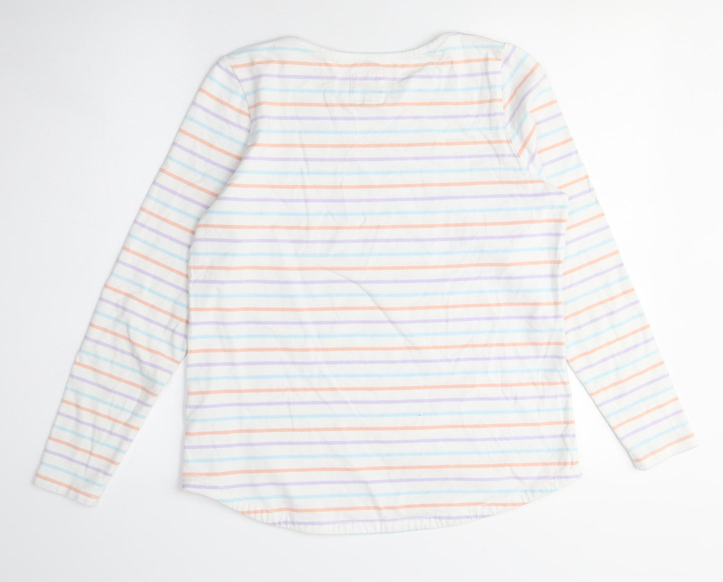 Fat Face Women's Striped T-Shirt Long Sleeve Size 12