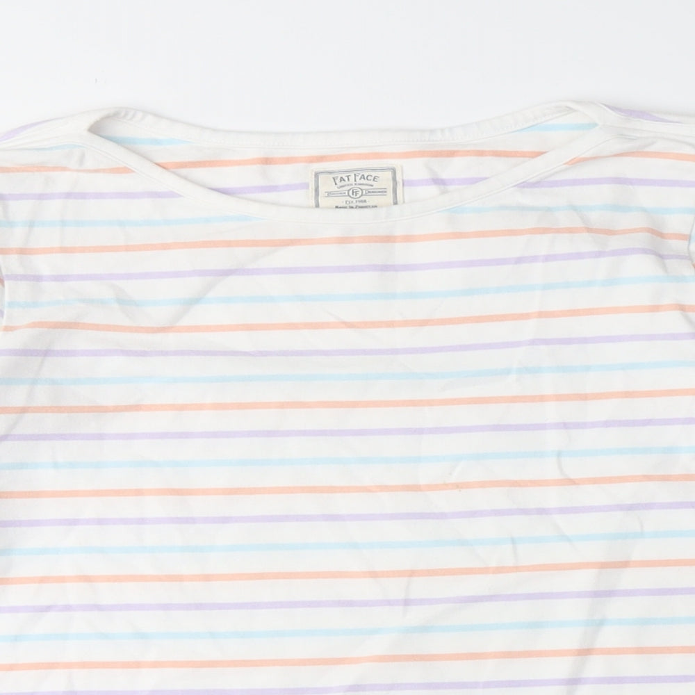 Fat Face Women's Striped T-Shirt Long Sleeve Size 12