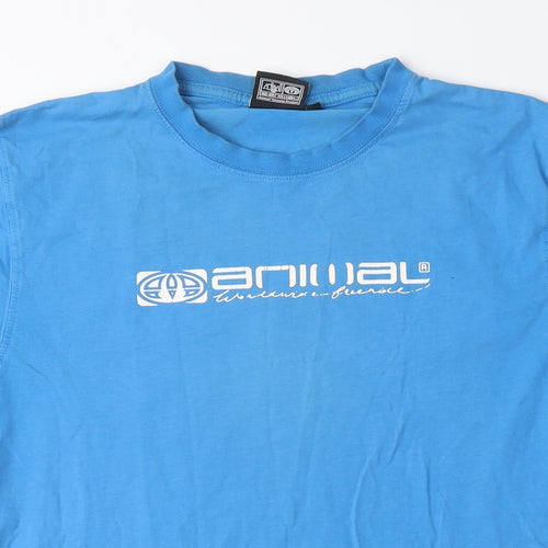 Animal Men's Blue Graphic Print T-Shirt, Size M
