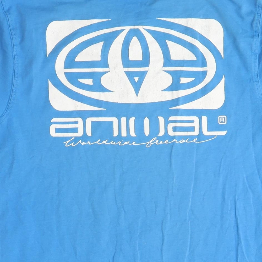 Animal Men's Blue Graphic Print T-Shirt, Size M