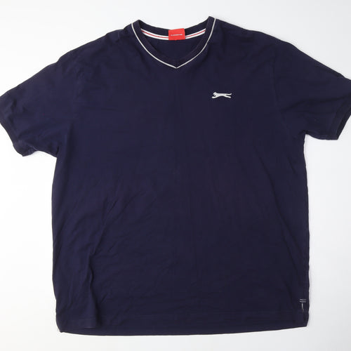 Slazenger Men's Navy V-Neck Cotton T-Shirt, Size M