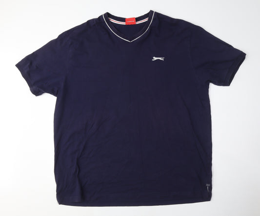 Slazenger Men's Navy V-Neck Cotton T-Shirt, Size M