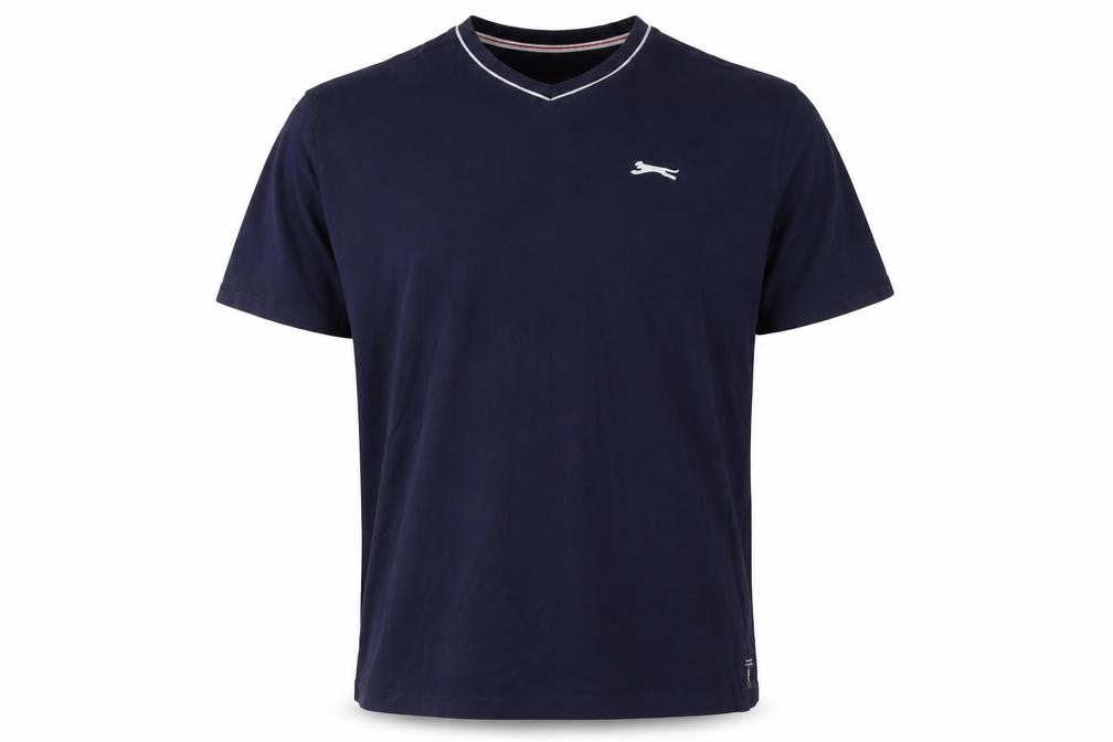 Slazenger Men's Navy V-Neck Cotton T-Shirt, Size M