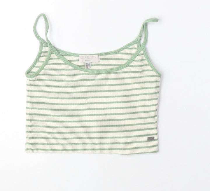 Pacific Republic Girls Green Striped Camisole Tank XS