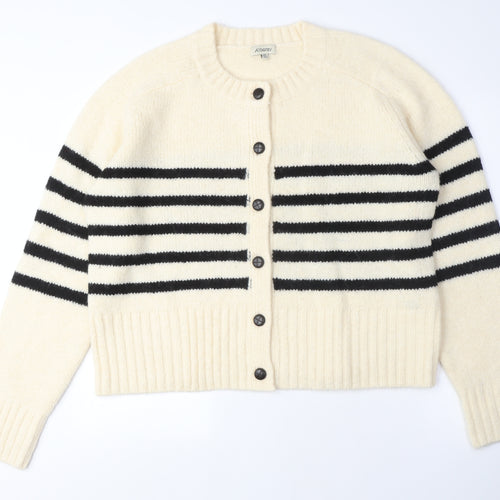 Albaray Women's Ivory Striped Cardigan Jumper, Size M