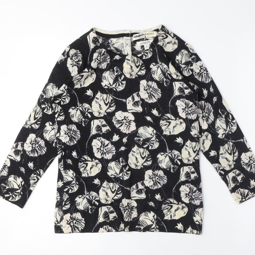 Clements Ribeiro Women's Black Floral Wool Pullover Jumper - M