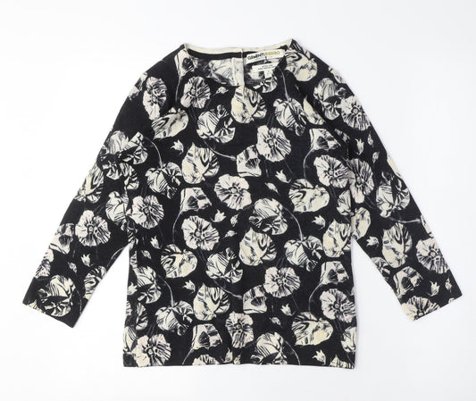 Clements Ribeiro Women's Black Floral Wool Pullover Jumper - M