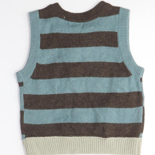 Monsoon Boys Brown Blue Dinosaur Knit Vest 5 Years