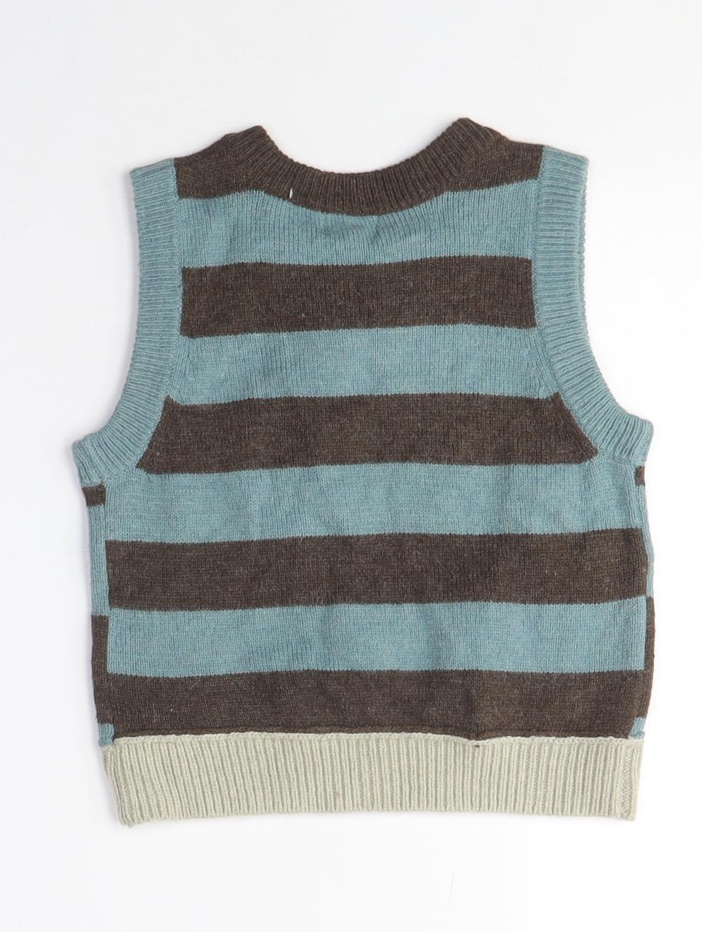 Monsoon Boys Brown Blue Dinosaur Knit Vest 5 Years