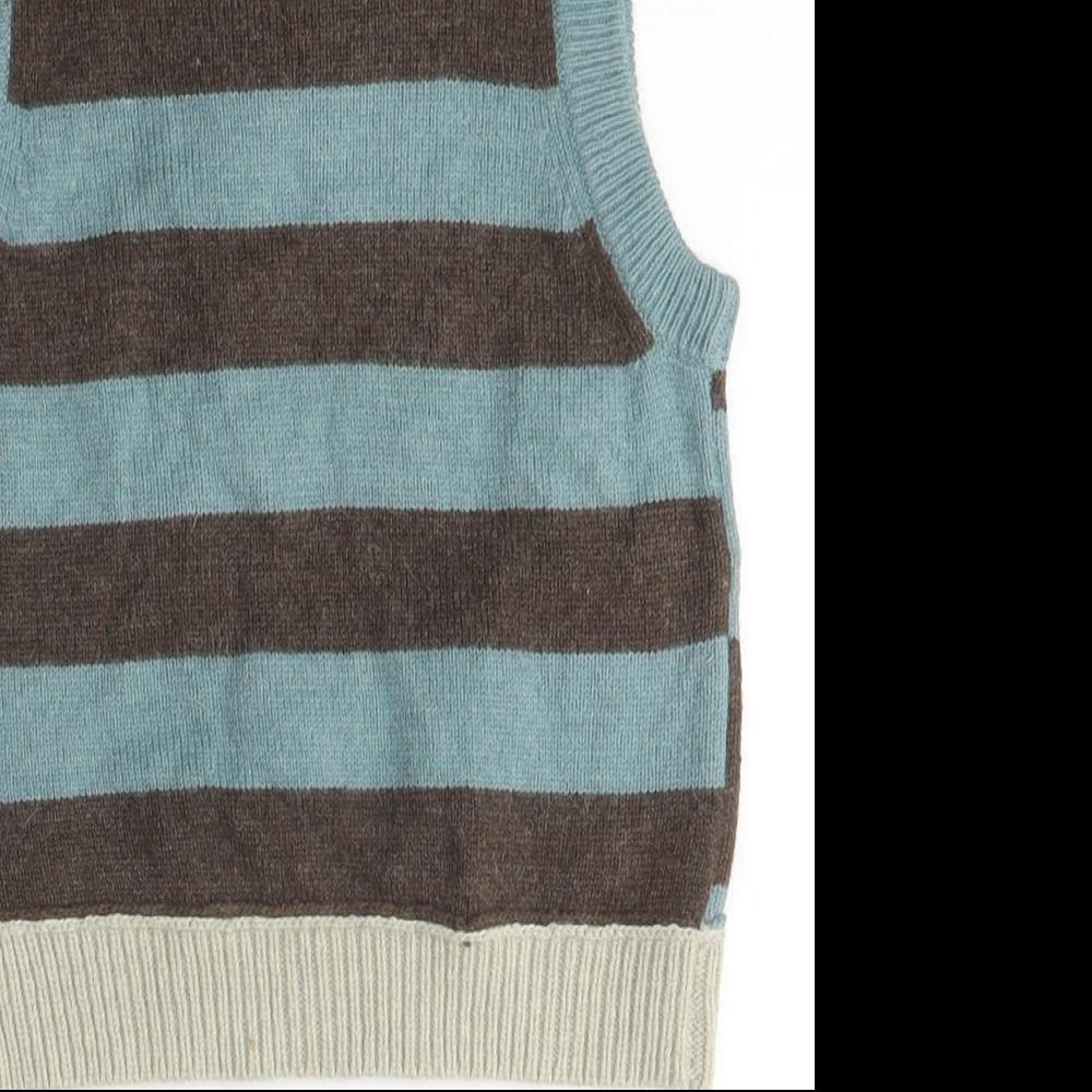 Monsoon Boys Brown Blue Dinosaur Knit Vest 5 Years