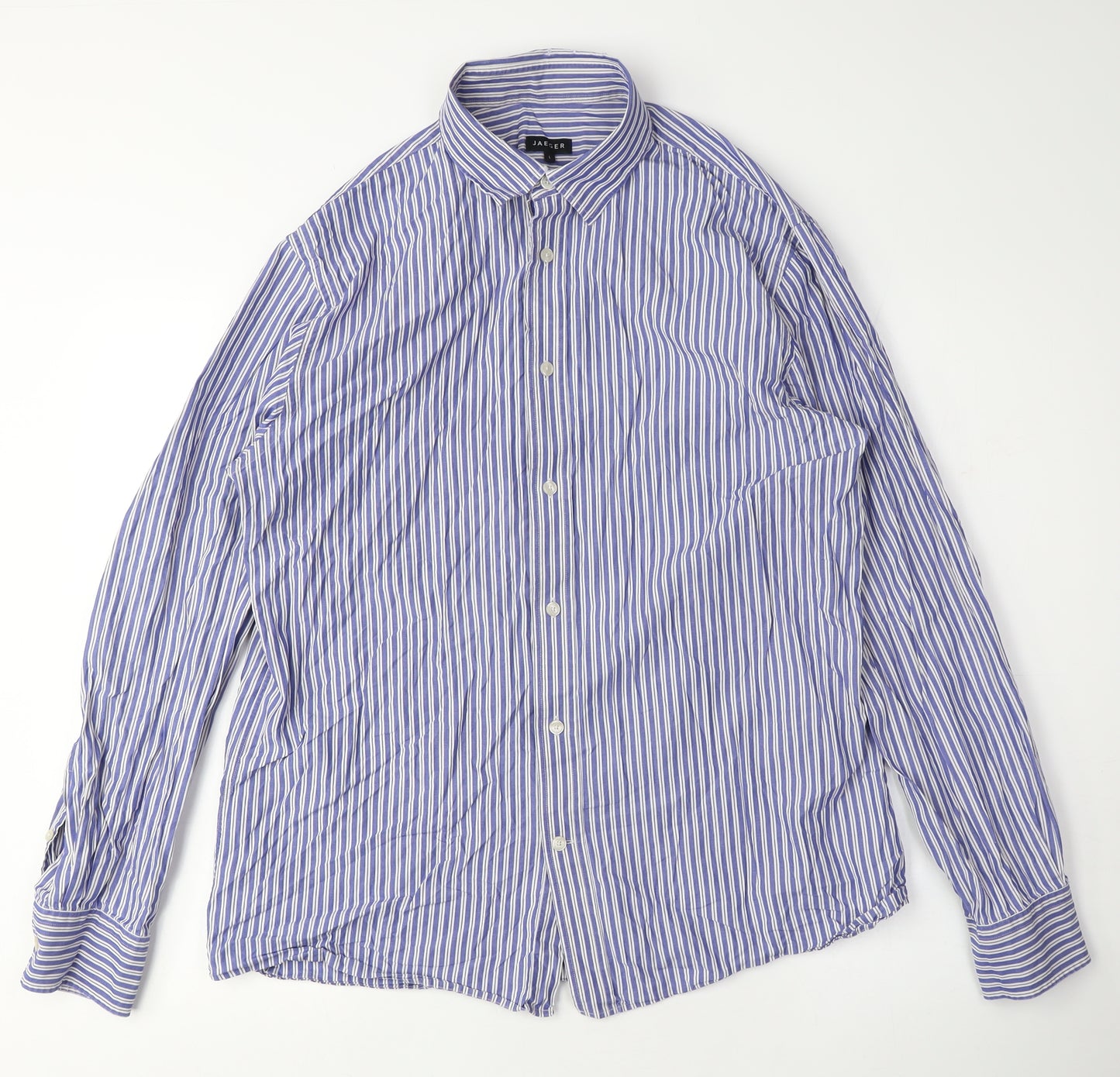 Jaeger Men's Blue Striped Long Sleeve Shirt