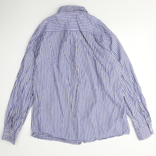 Jaeger Men's Blue Striped Long Sleeve Shirt