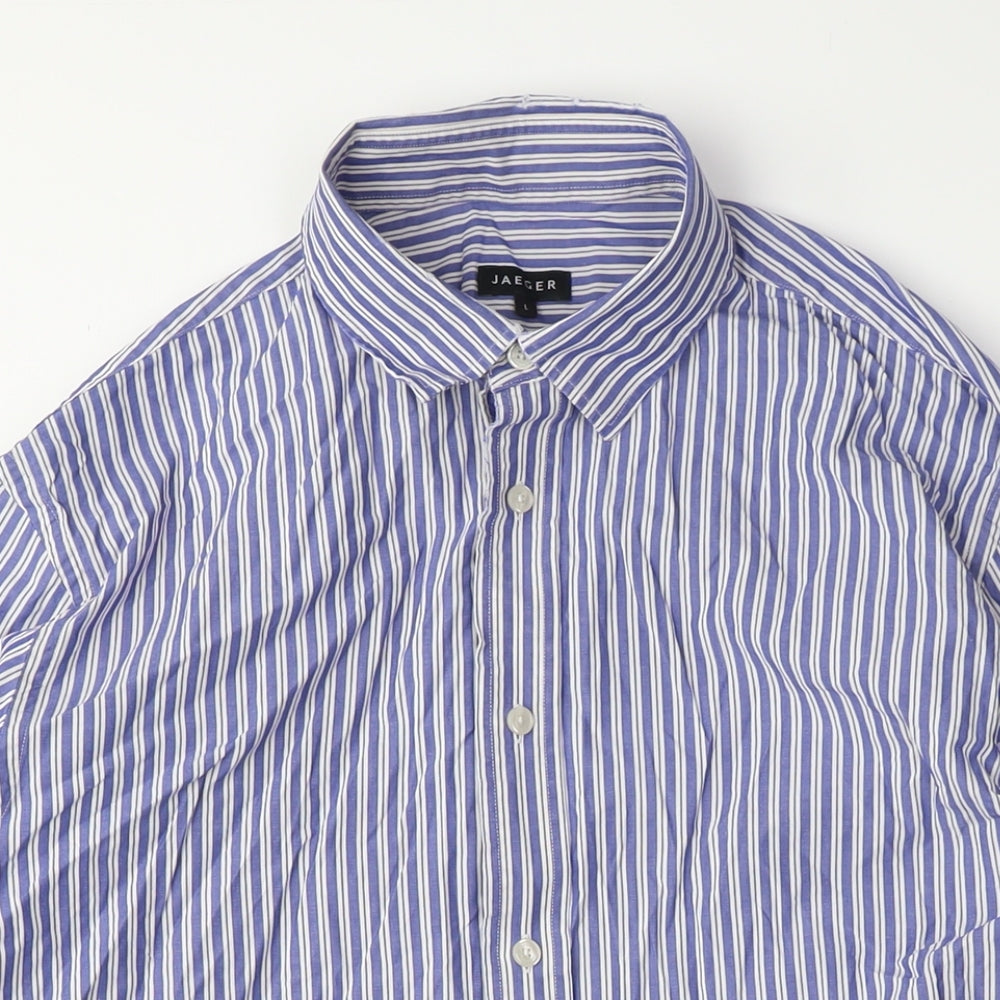 Jaeger Men's Blue Striped Long Sleeve Shirt