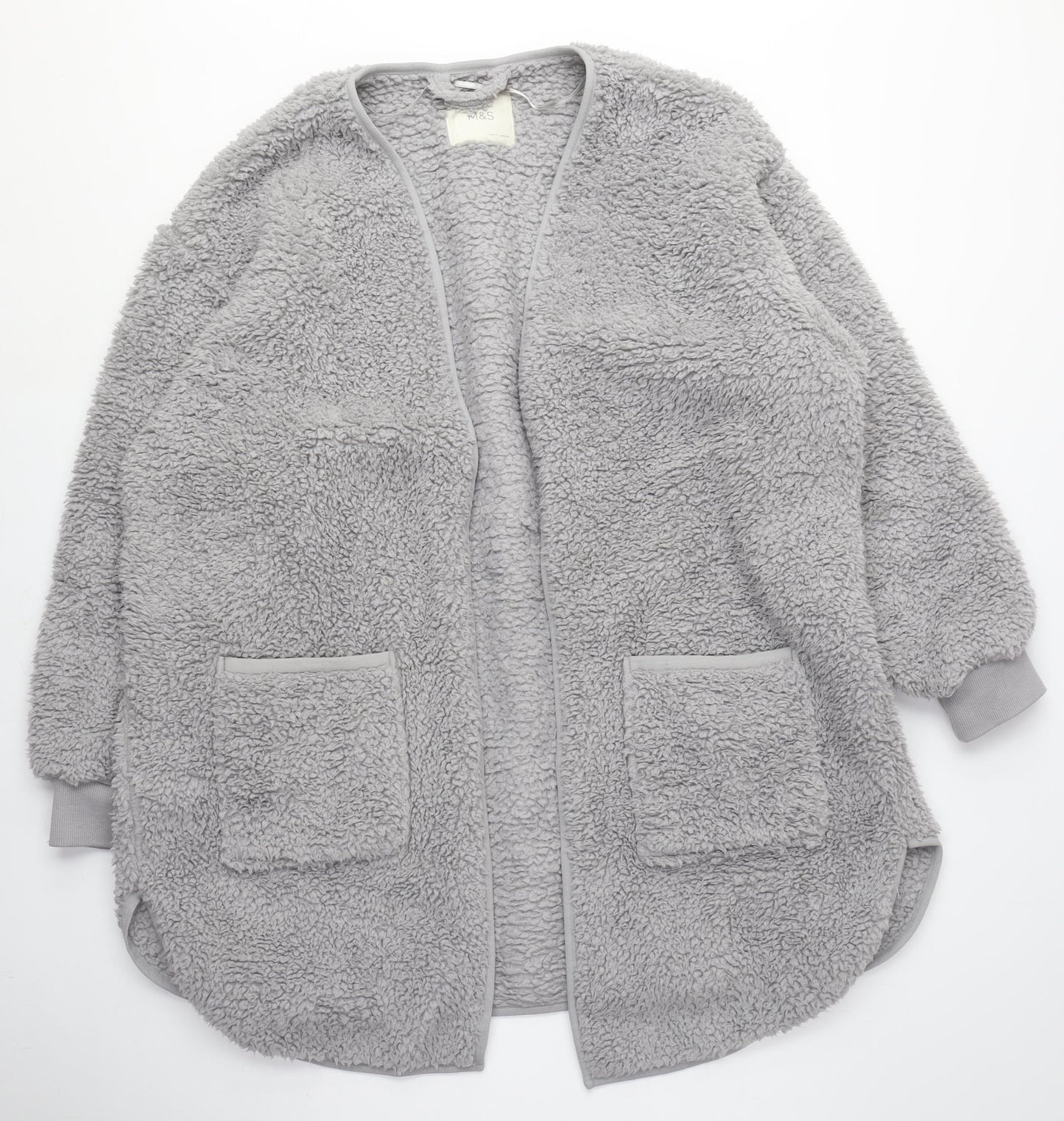 Marks and Spencer Women's Grey Fleece Cardigan L