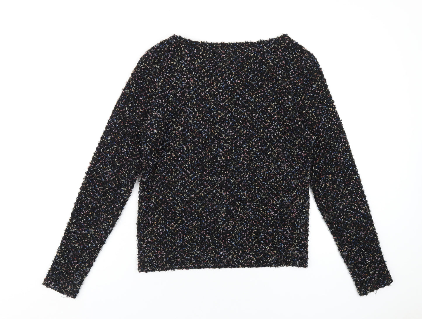 Hearts & Bows Womens Black Round Neck Acrylic Pullover Jumper Size S