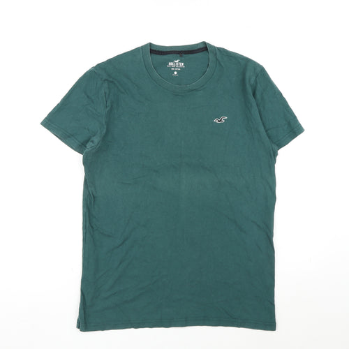 Hollister Mens Green Cotton T-Shirt Size S Round Neck