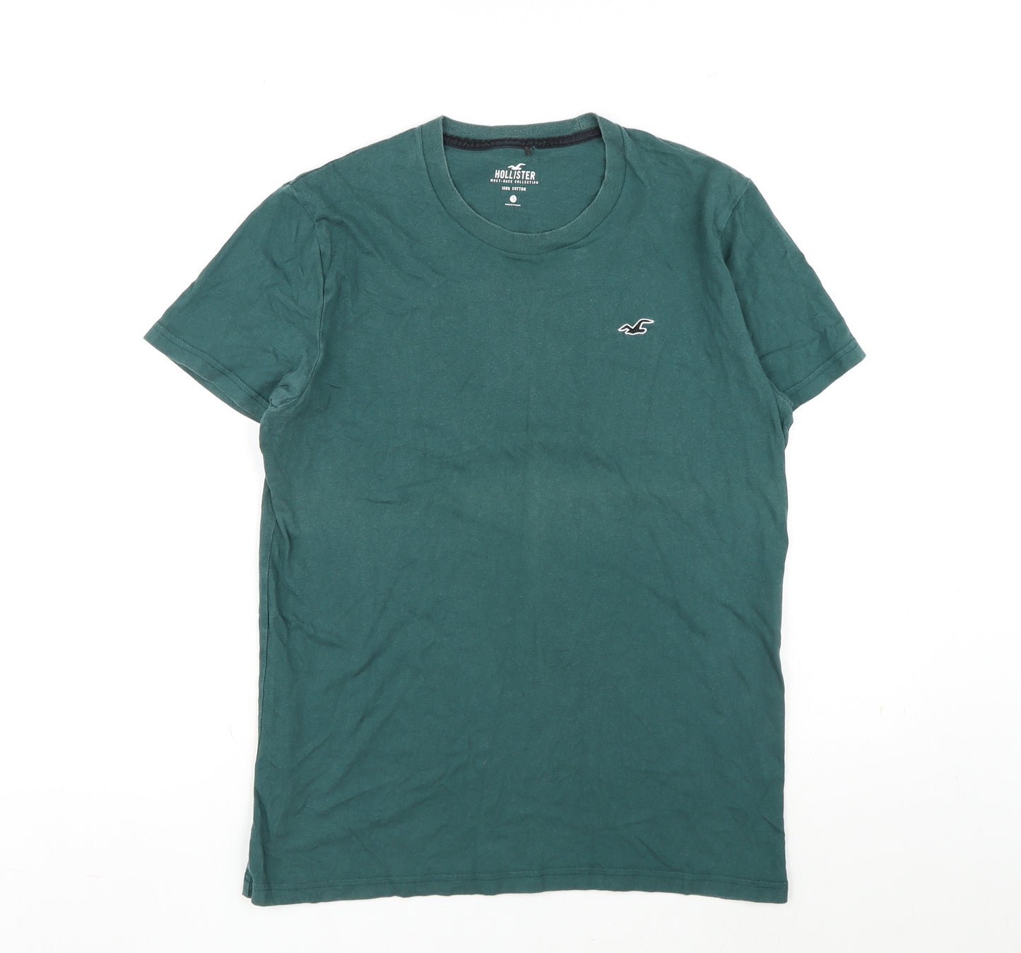 Hollister Mens Green Cotton T-Shirt Size S Round Neck